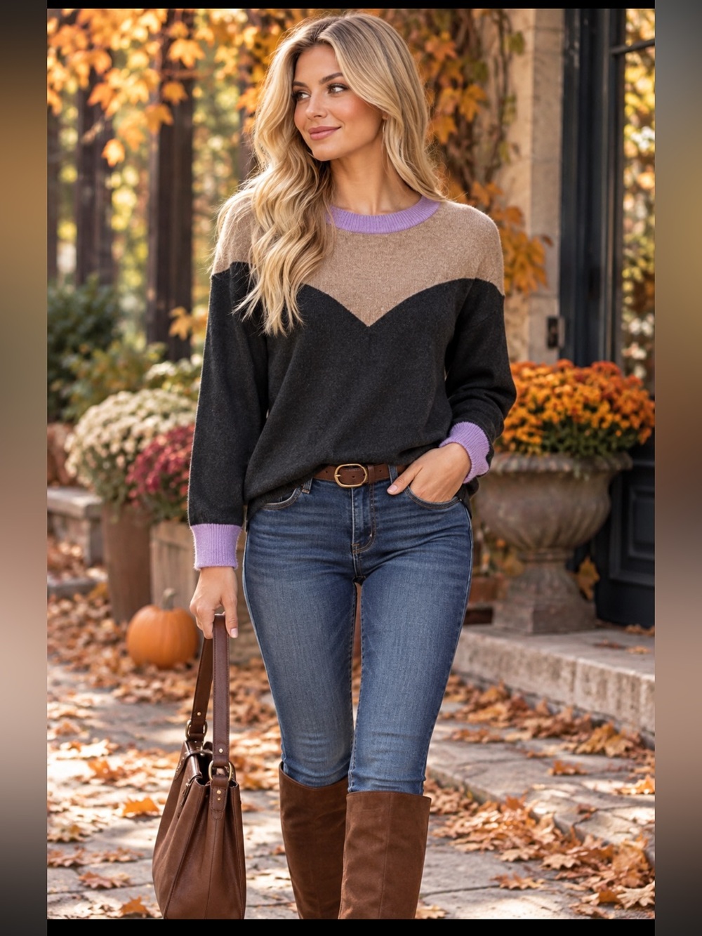 Madewell Color Block Wool Blend Sweater